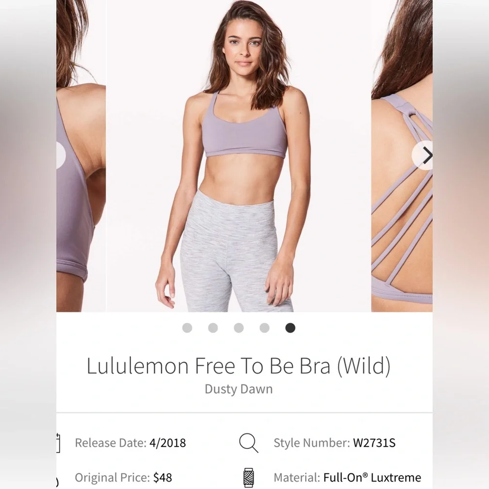 lululemon athletica free to be wild Lavender Sports Bra - Picture 4 of 8